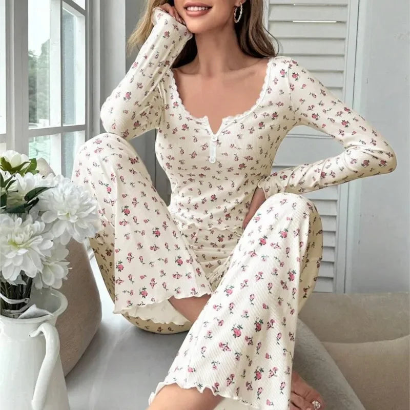 Floral Print Pajama Set