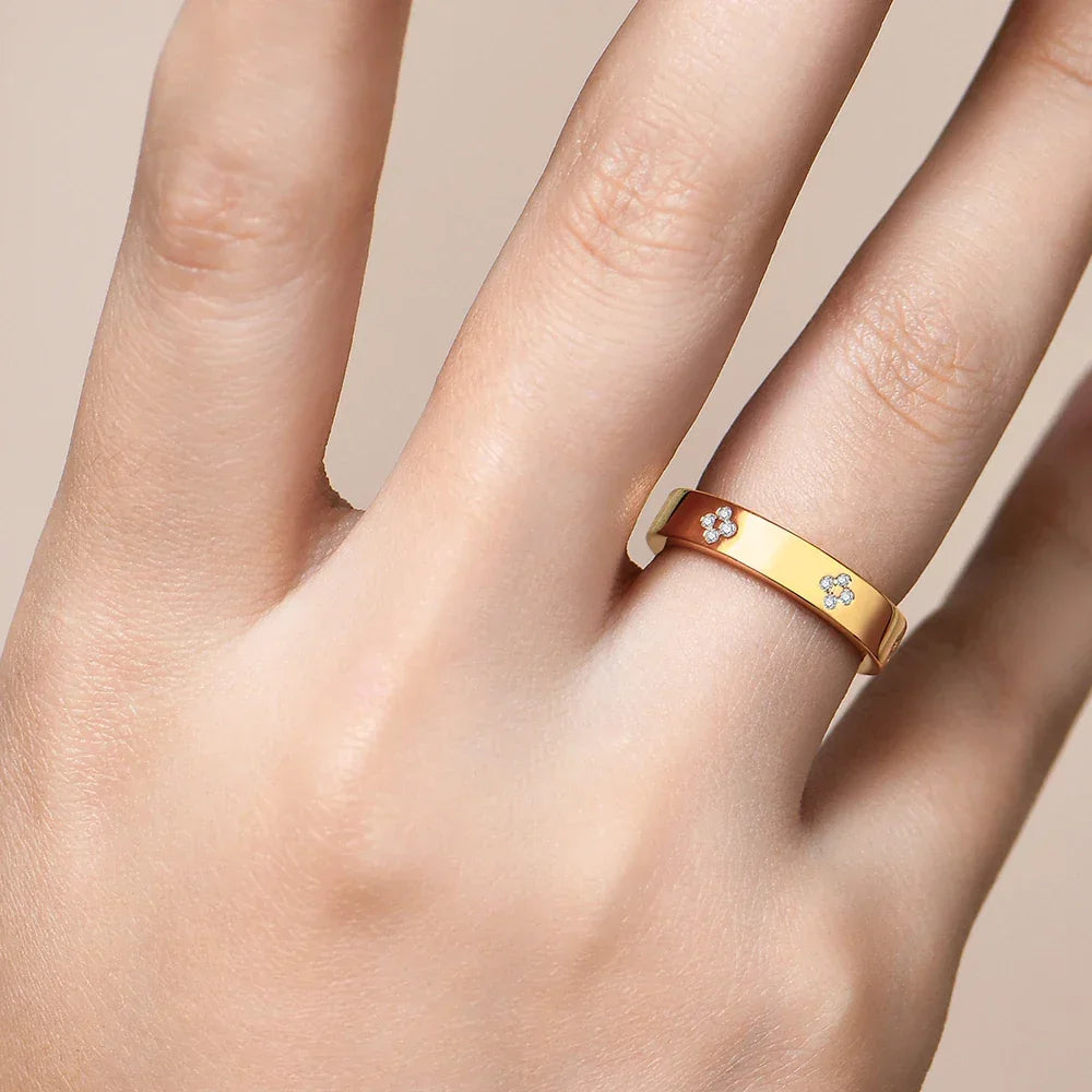 ATTAGEMS Luxury D Color Round Cut 1.25mm Moissanite Wedding Band Rings For Women S925 Sterling SIlver Flowers Shape Fine Jewelry