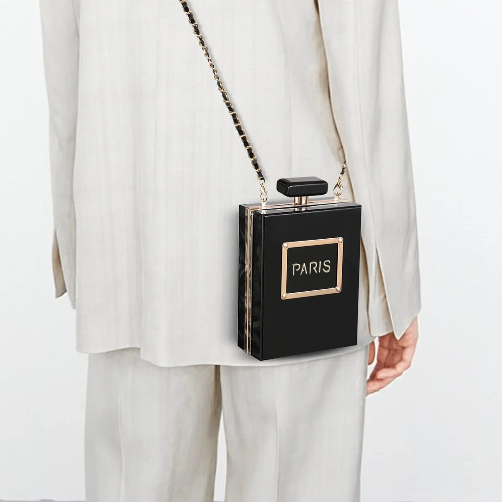 Acrylic Paris Perfume Shaped Crossbody Bag LUXLIFE BRANDS
