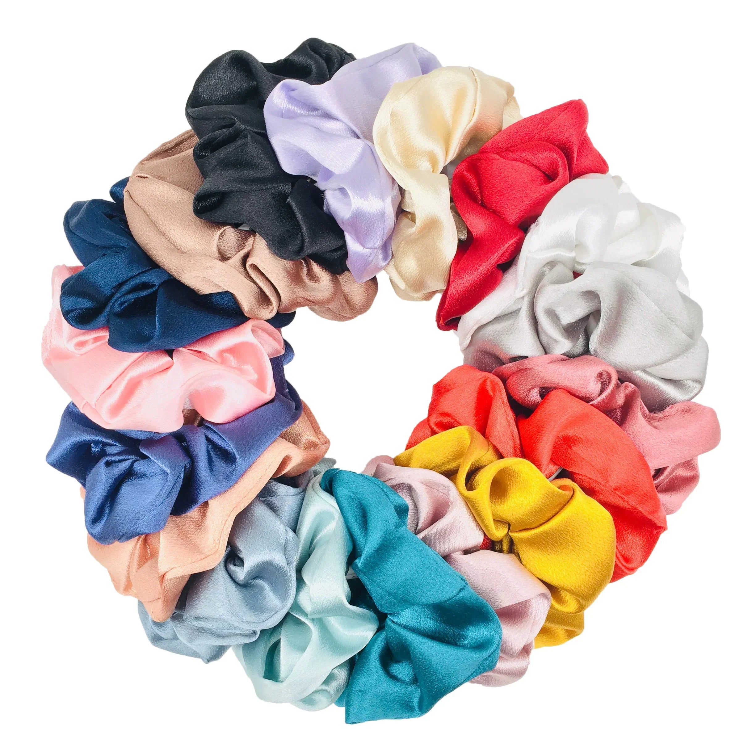 Women's Silky Satin Hair Scrunchies Set LUXLIFE BRANDS