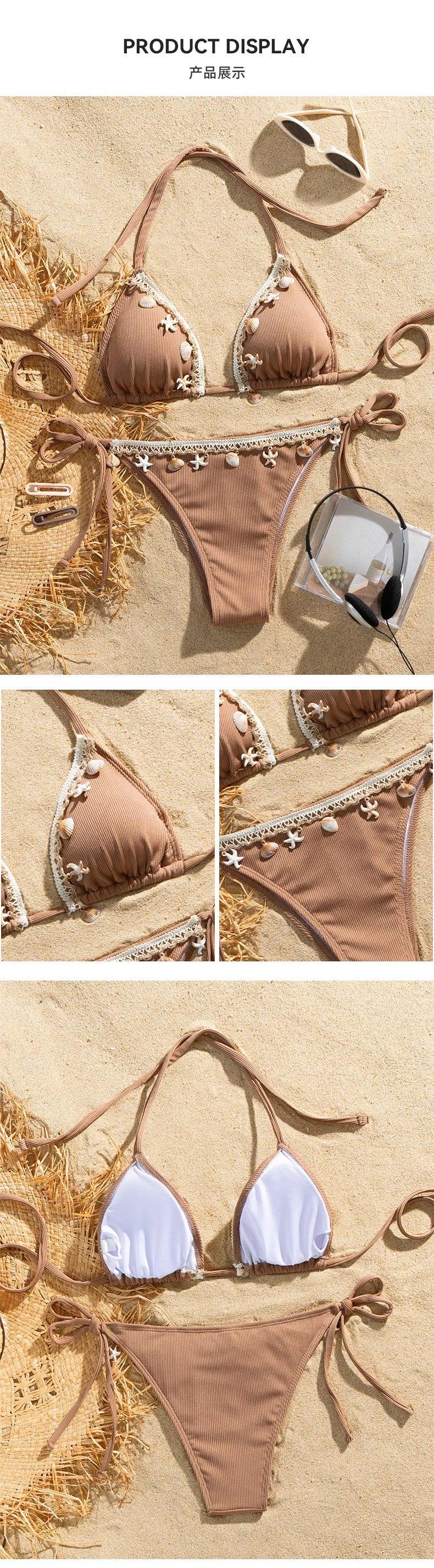 Sexy White Bikinis Women's Swimwear Female Swimsuit For Swimming Wear Bathing Suits Brazilian Bikini Set Beachwear Pool Bather