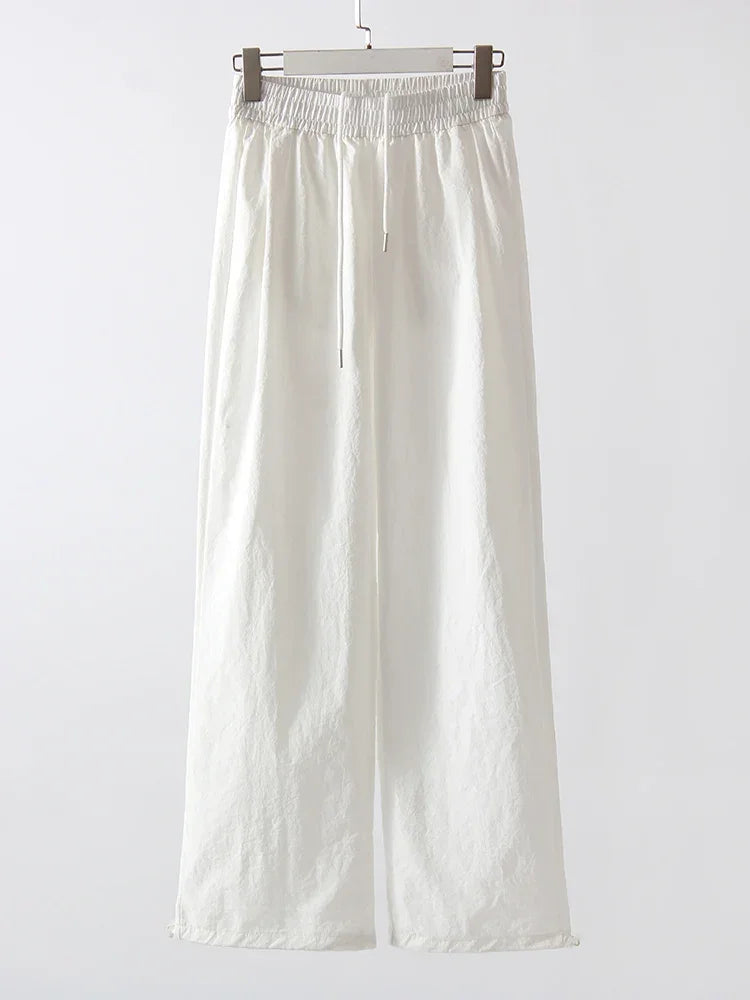 White Sweatpants For Women High Waist Loose Joggers Straight Trousers Female Black Spring Summer Casual Woman Long Pant Wide Leg