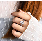 ATTAGEMS Moissanite Diamond Rings Jewelry Women Engagement Ring 925 Sterling Silver Jewelry Wedding Moissanite Band Ring Luxlife Brands
