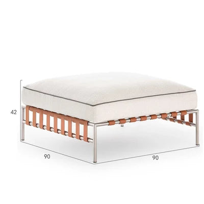 Outdoor stainless steel sofa rattan courtyard villa rain and sun coffee table combination