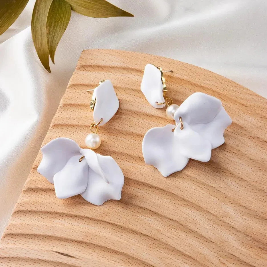 Modern Flower Clip-On Earrings LUXLIFE BRANDS