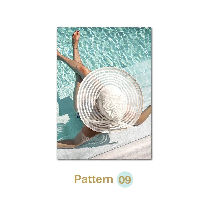 Turquoise Maldives Summer Sea Beach Coconut Tree Wall Posters and Prints Canvas Painting Landscape Picture for Living Room Decor