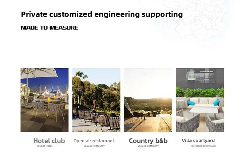 Outdoor Sofa, Creative Garden Courtyard Teak Furniture, Waterproof and Sun-proof, Outdoor Open-air Sofa Set