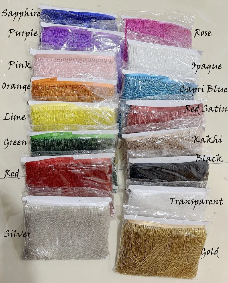 Long Glass Rhinestone Beaded Fringe Trim