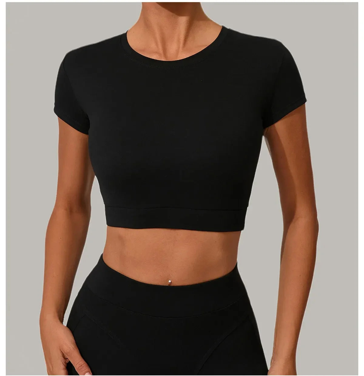 Yoga T-shirt Women's Short Sleeved Sports T-shirt Quick Drying Workout Short Sleeved Pilates Running Tights Exercise Fitness Top