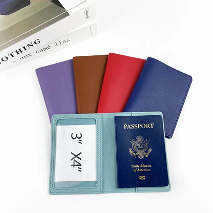 Free Custom Name Passport Cover Luggage Tag Set Fashion Soomth PU Leather Ticket Passport Holder Personalize Travel Purse