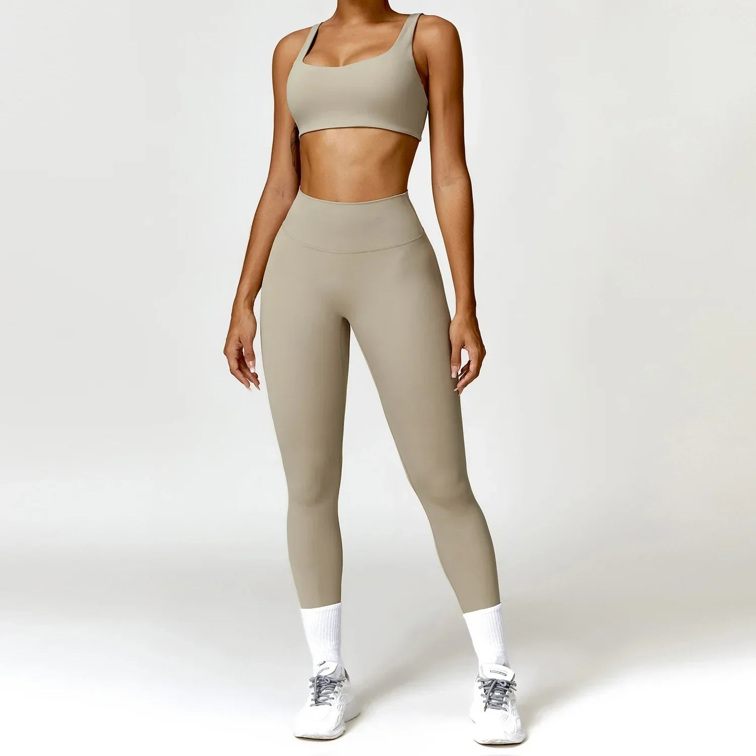 2PCS Yoga Set Women Gym Long Sleeve Sports Suits Fitness Bra Crop Top Workout Clothes Female Athletic Wear Legging Sportswear Luxlife Brands