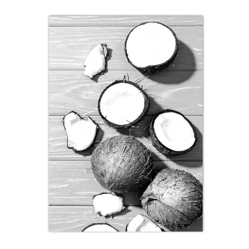 Sea Beach Waves Canvas Poster Black And White Wall Paintings Coconut Tree Art Prints Shell Starfish Print Pictures Bedroom Decor