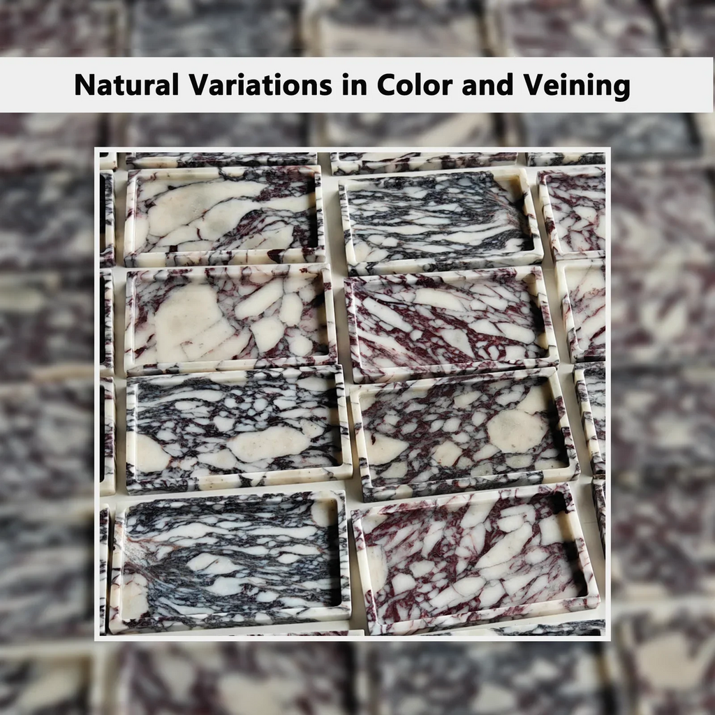 Calacatta Viola Marble Vanity Tray, 10x6in
