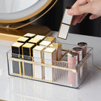 18 Grids Lipstick Organizer Case Makeup Organizer Gold Luxurious Acrylic Cosmetic Storage Box Transparent Makeup Organizer Box Luxlife Brands