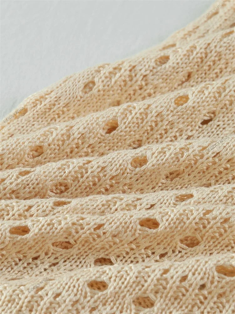 Sexy Knit Cut Out Tassel Spaghetti Strap Bodycon Beach Maxi Dress Summer Women's Holiday Club Party Outfit Swimsuit Cover Up K10 Luxlife Brands