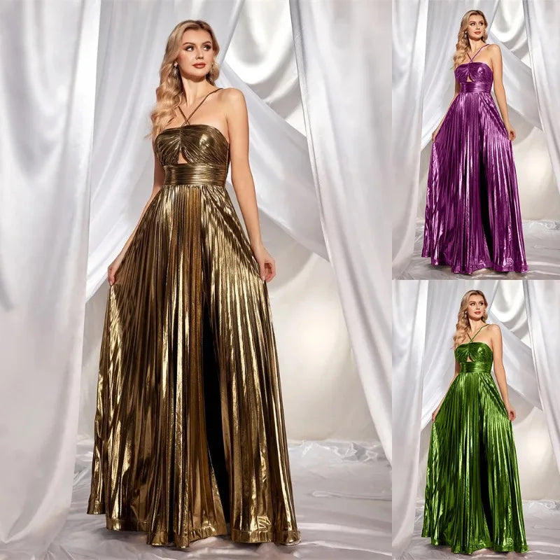 Elegant Women Folds Party Cocktail Dress Sexy Luxurious Off Shoulder Guest Host Evening Robe Celebrity Ceremoney Birthday Gown Luxlife Brands