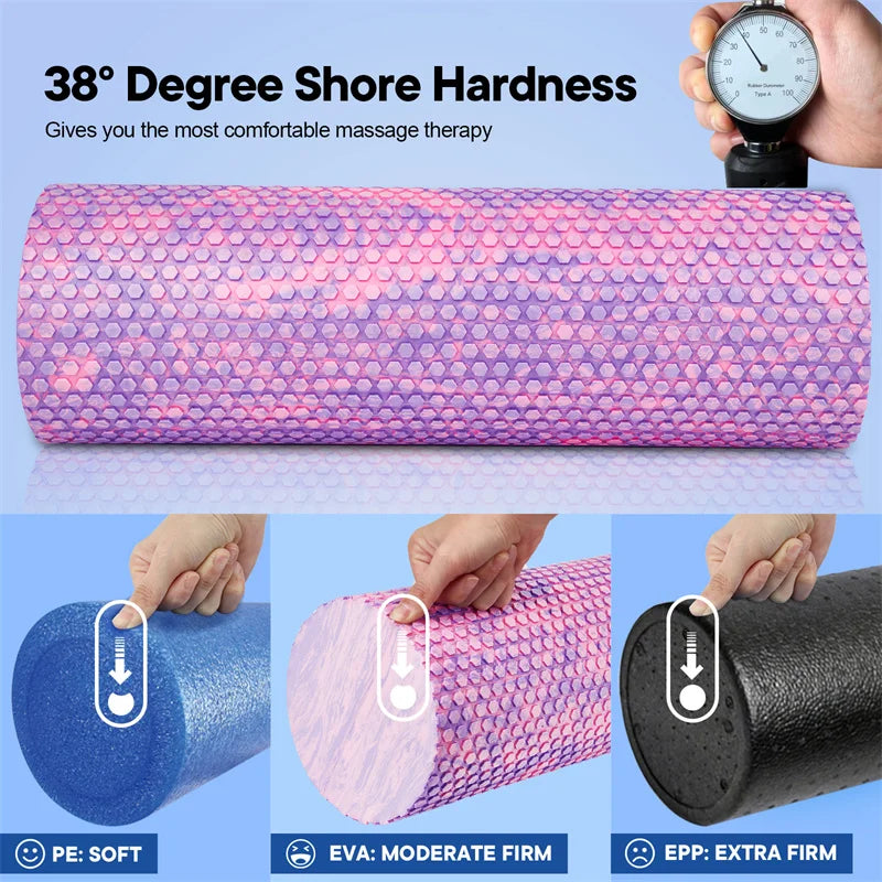 Foam Roller EVA Yoga Roller Fantastic Colors With Massage Points Relaxing Muscle Gym Exercise Roller LUXLIFE BRANDS