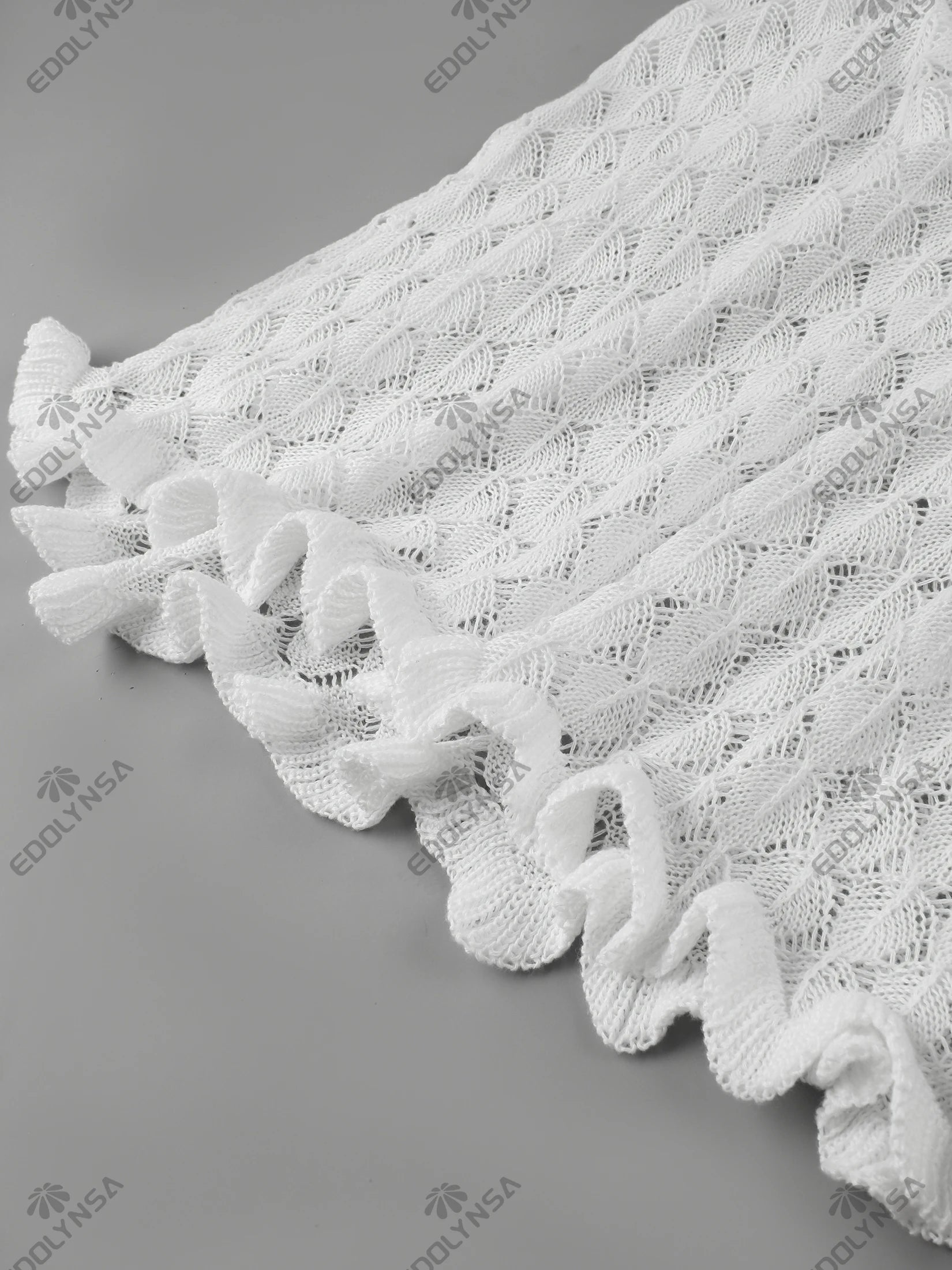 Sexy Frill Big V Neck Hollow Out Long Sleeve Maxi Dress Summer 2025 Feminine Swimwear Bikini Cover Up Women Holiday Outfits K221 Luxlife Brands