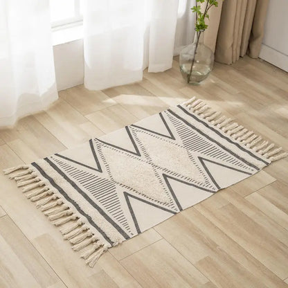 Boho Cotton Linen Rug 60x90cm