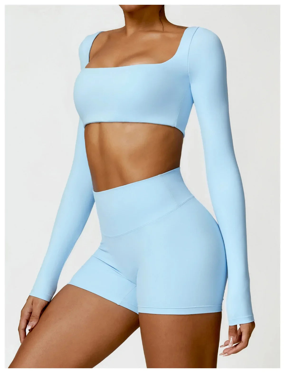 New Long sleeve Shirt Sports Set Women Fitness Tights Yoga Set Crop Top Running High Waist Gym Set Womens Outfits Yoga Clothing Luxlife Brands
