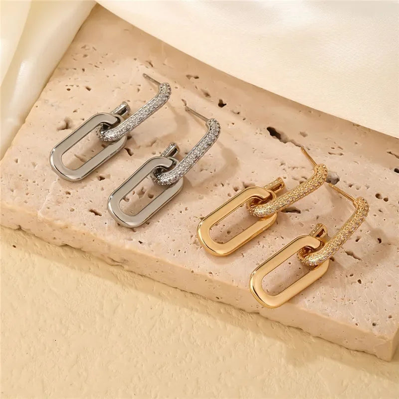 Lux Double Loop Drop Earrings LUXLIFE BRANDS