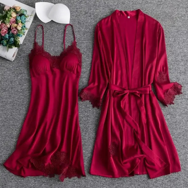 Destiny Lace Robe Sleep Set