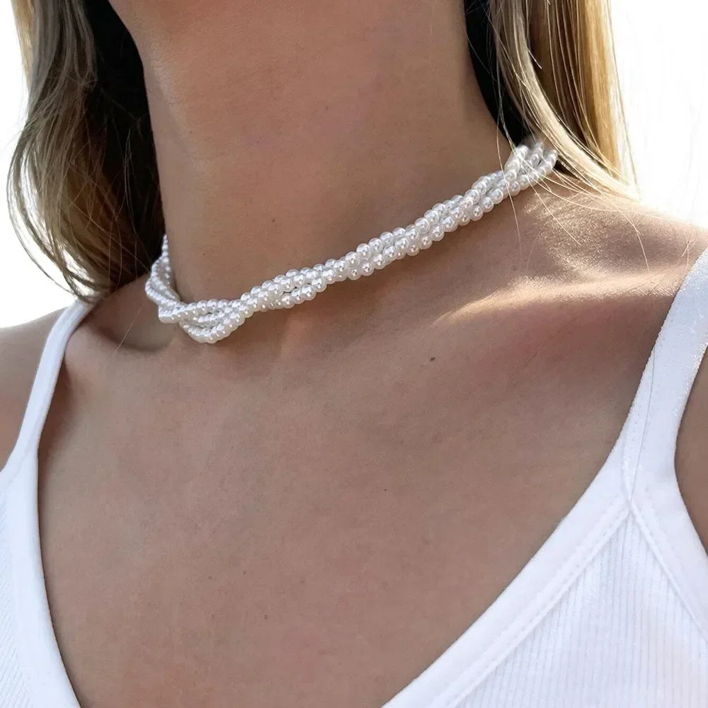 Simple Boho Fashion Metal Bead Chain Heart Shape Pendant Necklace For Women Female Vintage Punk Choker Jewelry Gift New