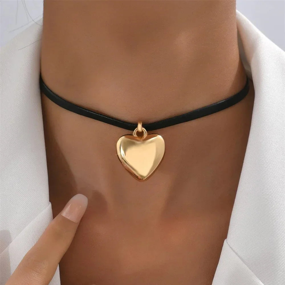 Vintage Silver-plate Geometric Exaggerated Artificial Pearl Chain Necklace For Women Female Fashion Boho Y2K Girl Jewelry Gift