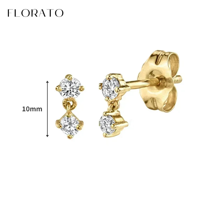 Luxury white crystal zircon earrings 925 sterling silver ear needles Hoop gold earrings For women Fashion Luxury Wedding Jewelry Luxlife Brands