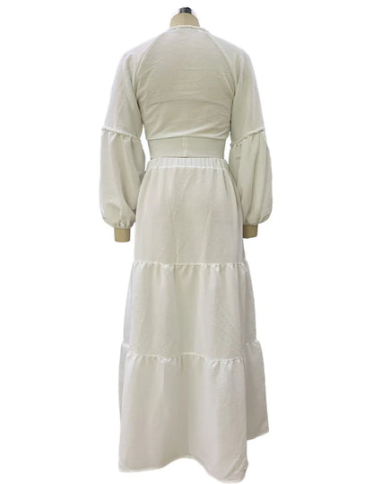 Mykonos Puff Sleeve + Long Skirt Set