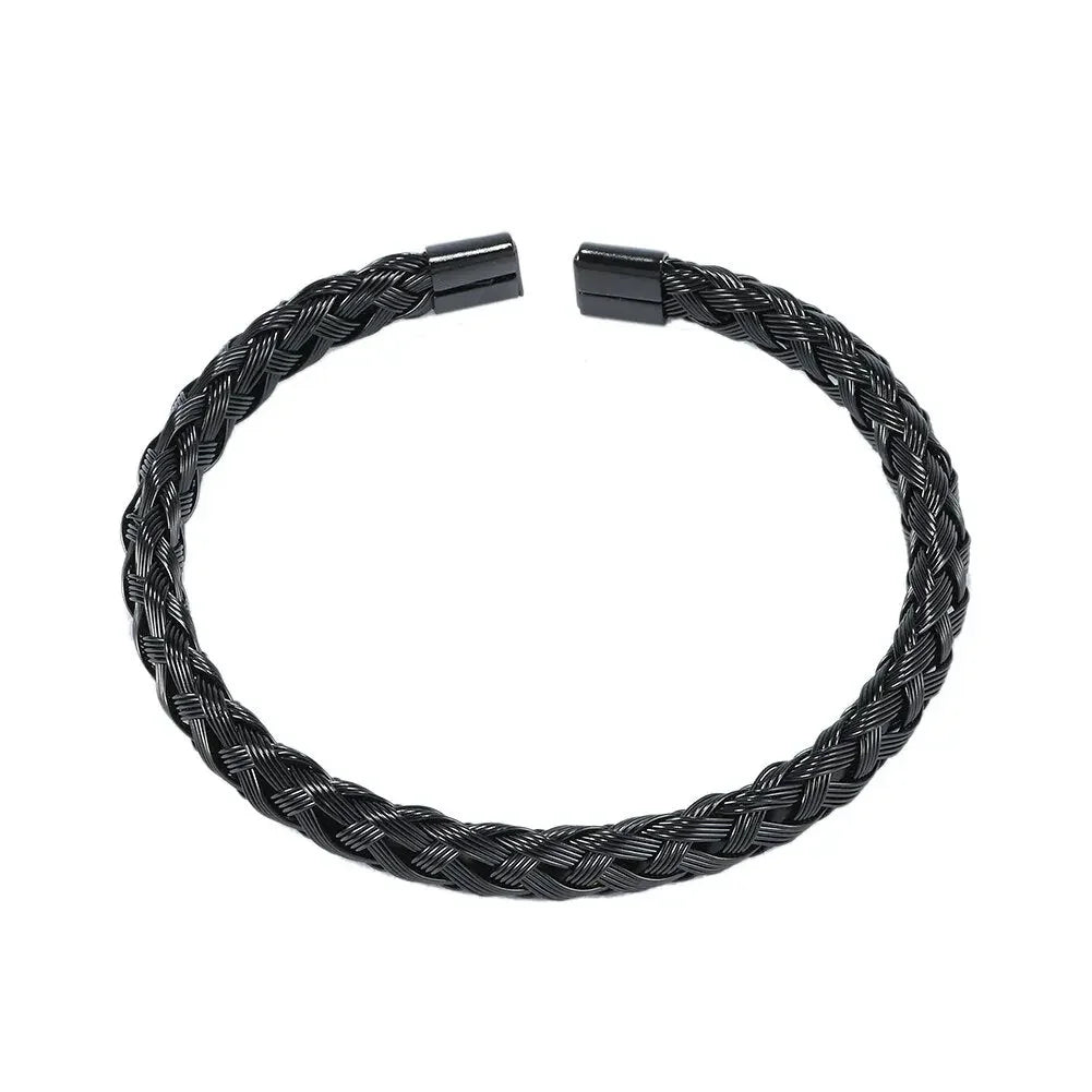 Stainless Steel Gold Color Bangle Bracelets Luxury Brand Stylish Mesh Bangle for Women Men Decoration Jewelry Accessory Gift