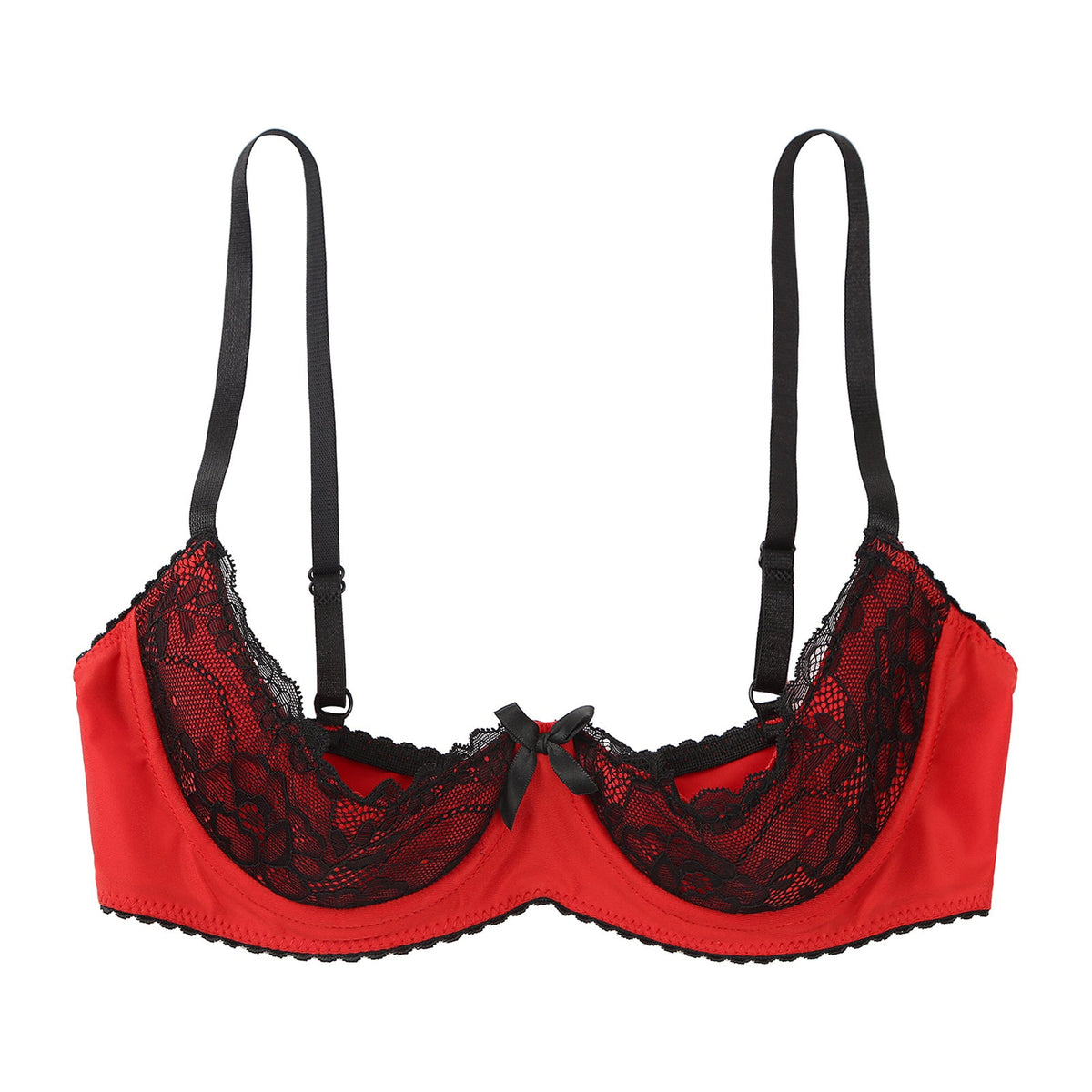 Lace Underwire Half-Cup Balconette Bra