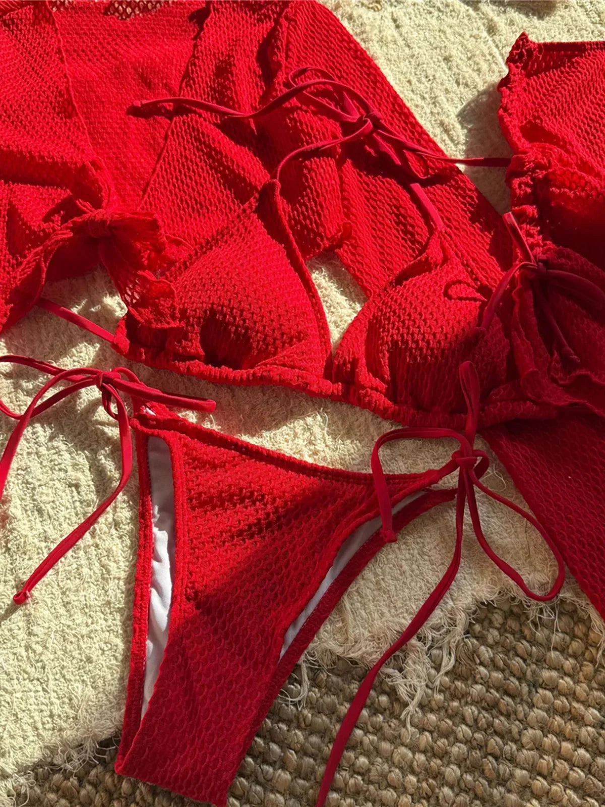 2025 Long Sleeve With Skirt Halter Bikini Women Swimwear Female Swimsuit Four-pieces Bikini set Bather Bathing Suit Swim V6358