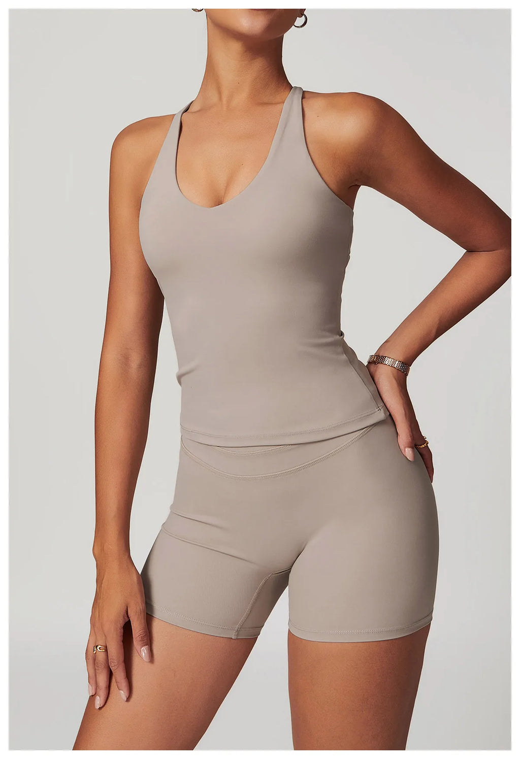 Hearuisavy 2-Piece Yoga Sets Sports Suit Women Fitness Tracksuit Running Workout Shirt Yoga Clothing Quick-Drying Gym Set Women