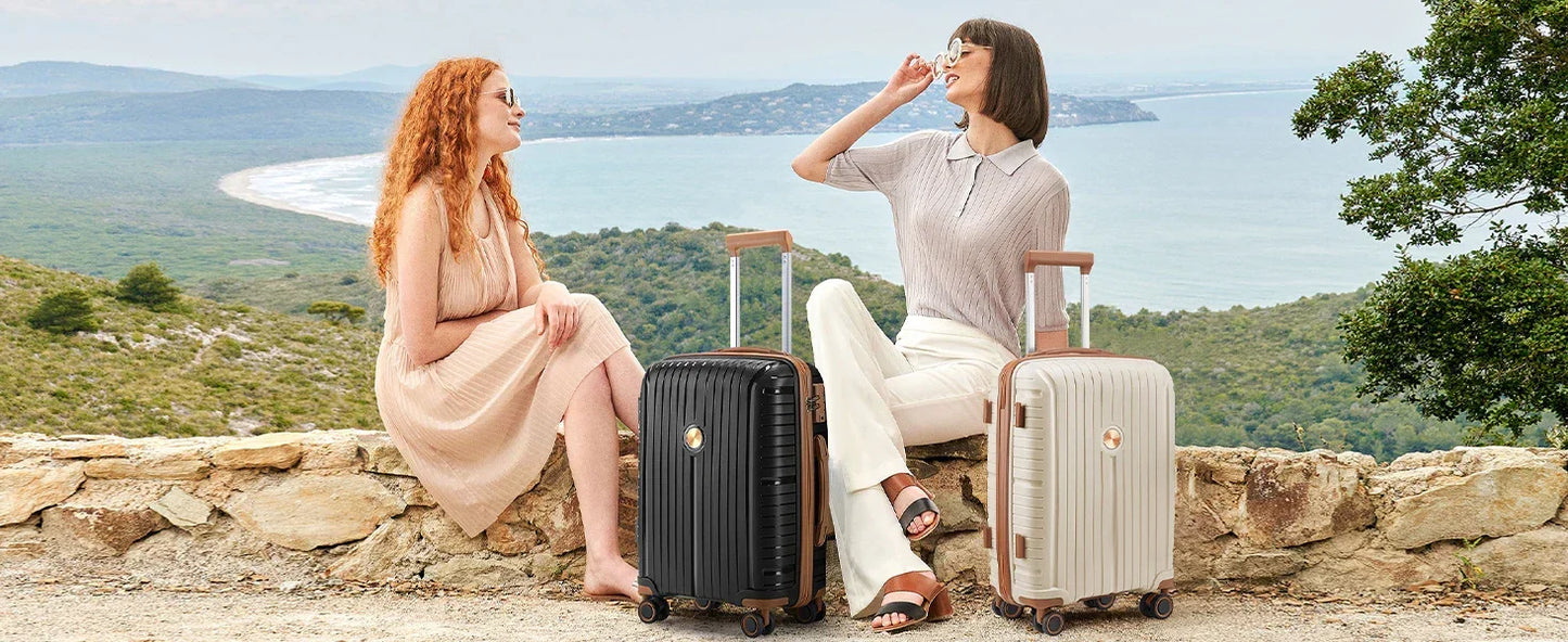 Hard Shell Luggage Sets with Duffel Bag and Toiletry Bag, TSA Lock