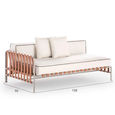 Outdoor stainless steel sofa rattan courtyard villa rain and sun coffee table combination