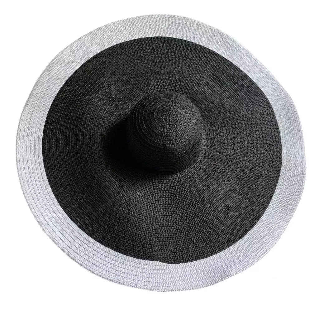 70cm Oversized Wide Brim Sun Hat Travel Large UV Protection Beach Straw Hats Women's Summer Floppy Foldable Chapeaux Wholesale