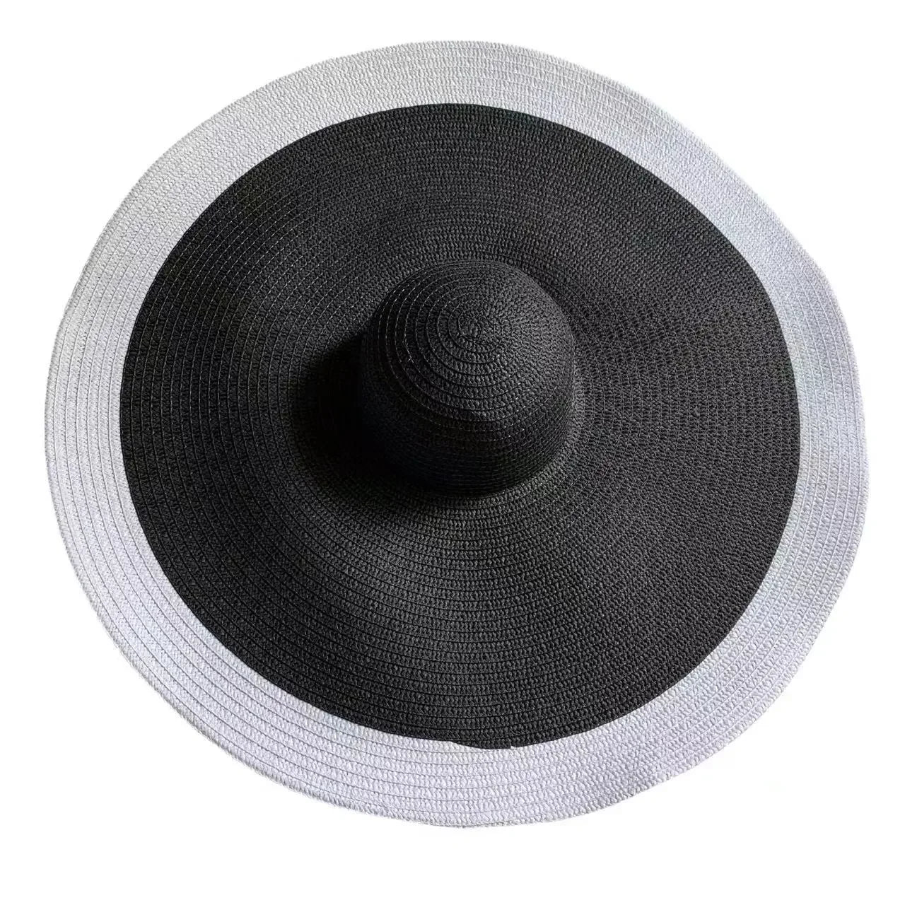 70cm Oversized Wide Brim Sun Hat Travel Large UV Protection Beach Straw Hats Women's Summer Floppy Foldable Chapeaux Wholesale