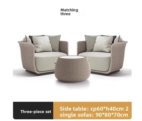 Italian Style Modern Luxury Waterproof Outdoor Rattan Garden Sofa Set For Hotels And Villas For Courtyard Luxlife Brands