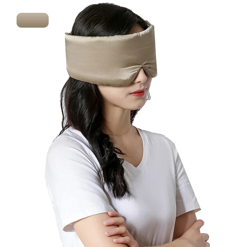 Mulberry Silk Sleeping Mask Eyepatch Blocking Light Eyemask Eyeshade Soft Padded Slaapmasker Travel Sleeping Aid for Sleep Patch Luxlife Brands
