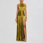 Summer Women Stripe Guest Mermaid Dress Elegant Halter Backless Corset Slim Cocktail Party Evening Celebrity Dress Prom Gown Luxlife Brands