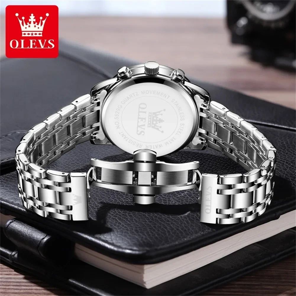 Luxury Brand Men's Stainless Chronograph Quartz Watch LUXLIFE BRANDS