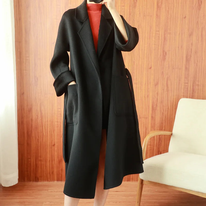 Women’s Cashmere Wool Coat LUXLIFE BRANDS