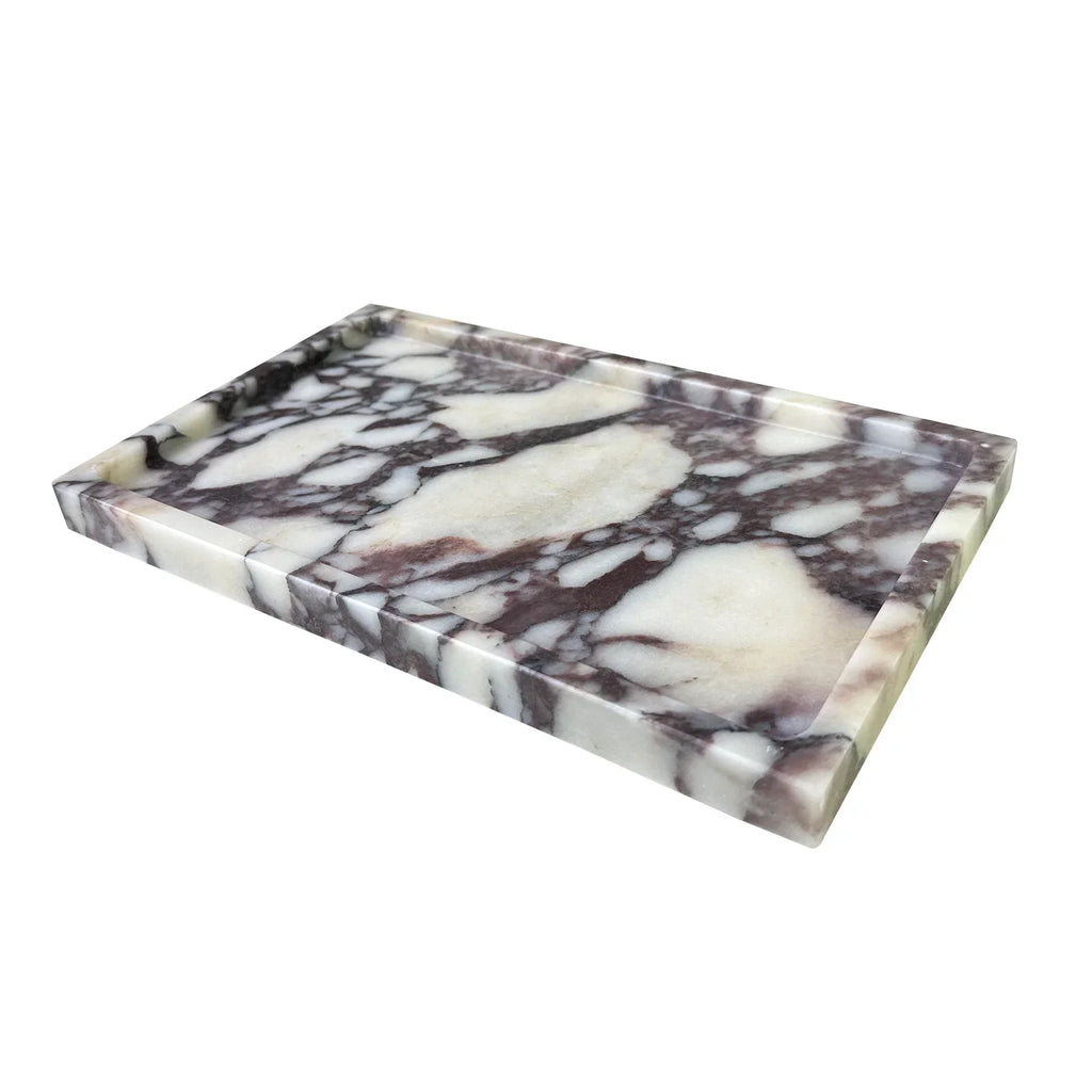 Calacatta Viola Marble Vanity Tray, 10x6in