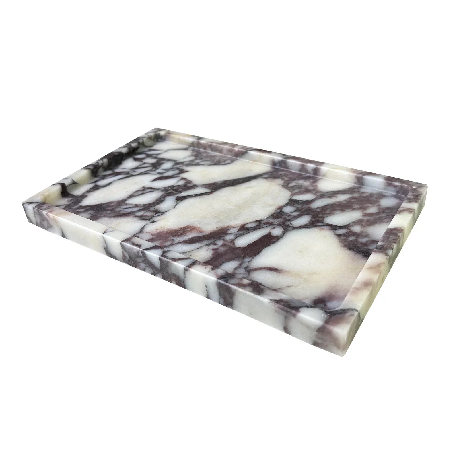 Calacatta Viola Marble Vanity Tray, 10x6in