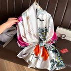 180*90cm Luxury Brand Spring Summer Autumn Women Clothing New Fashion Color matching printed silk scarf lady popular turba Luxlife Brands