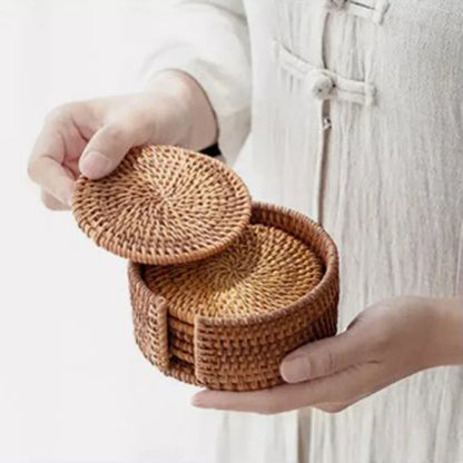 Natural Wicker Coasters 6pcs