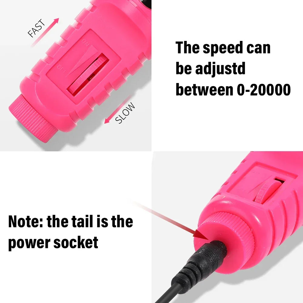 HALAIMAN Electric Nail Drill Machine Set Pedicure Grinding Equipment Mill For Manicure  Professional Strong Nail Polishing Tool LUXLIFE BRANDS