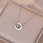 Luxury Elegant Crystal Circle Choker Fashion Roman Digital Stainless Steel Gold Silver Color Pendant Necklaces for Women Jewelry Luxlife Brands
