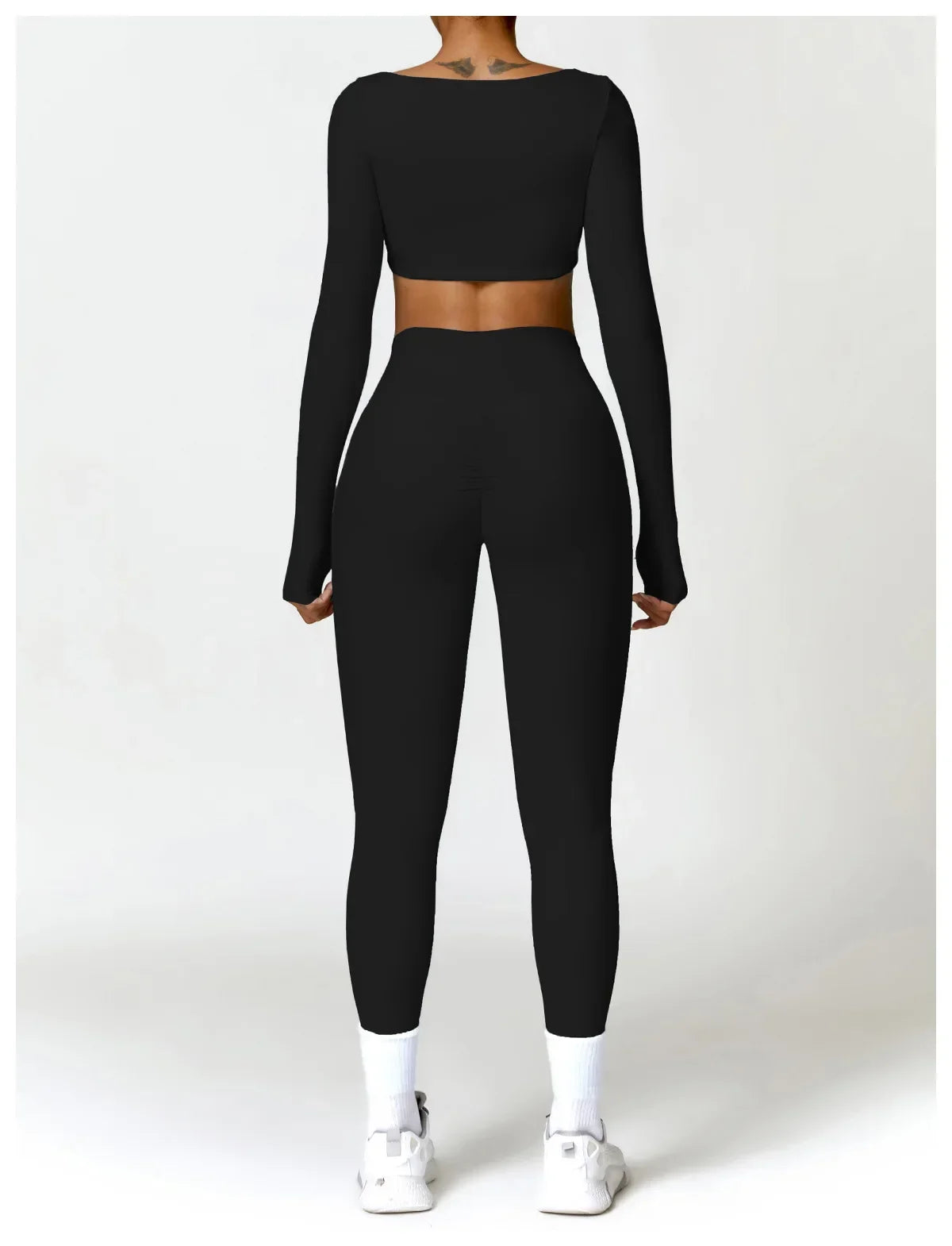 New Long sleeve Shirt Sports Set Women Fitness Tights Yoga Set Crop Top Running High Waist Gym Set Womens Outfits Yoga Clothing Luxlife Brands